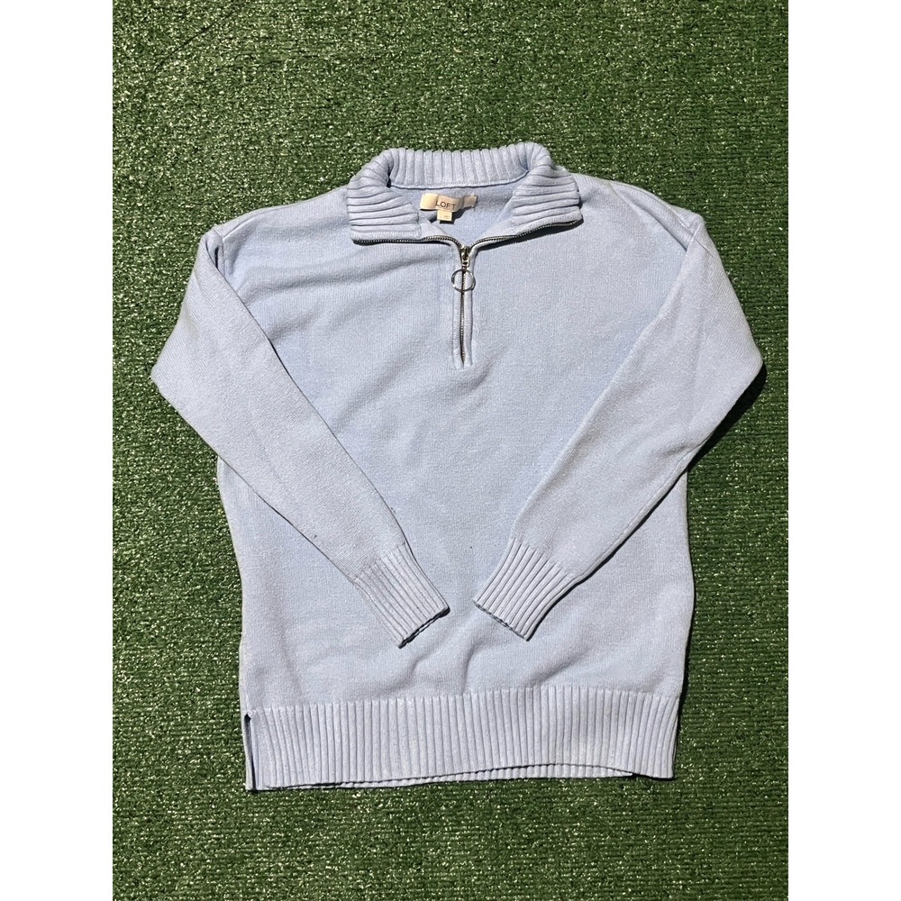 LOFT Quarter-Zip Knit Sweater